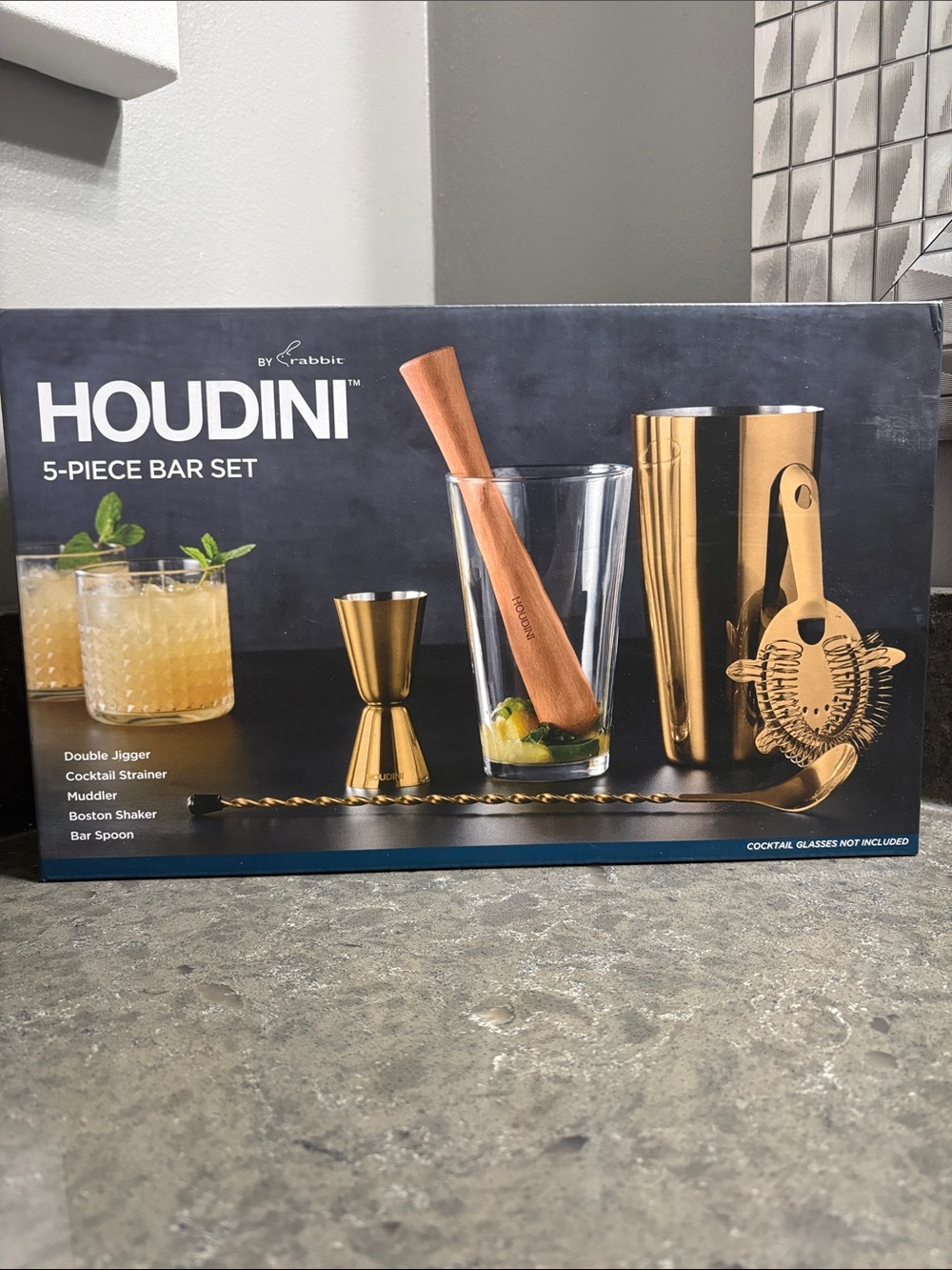 Houdini 5-Piece Bar Set by - Gold